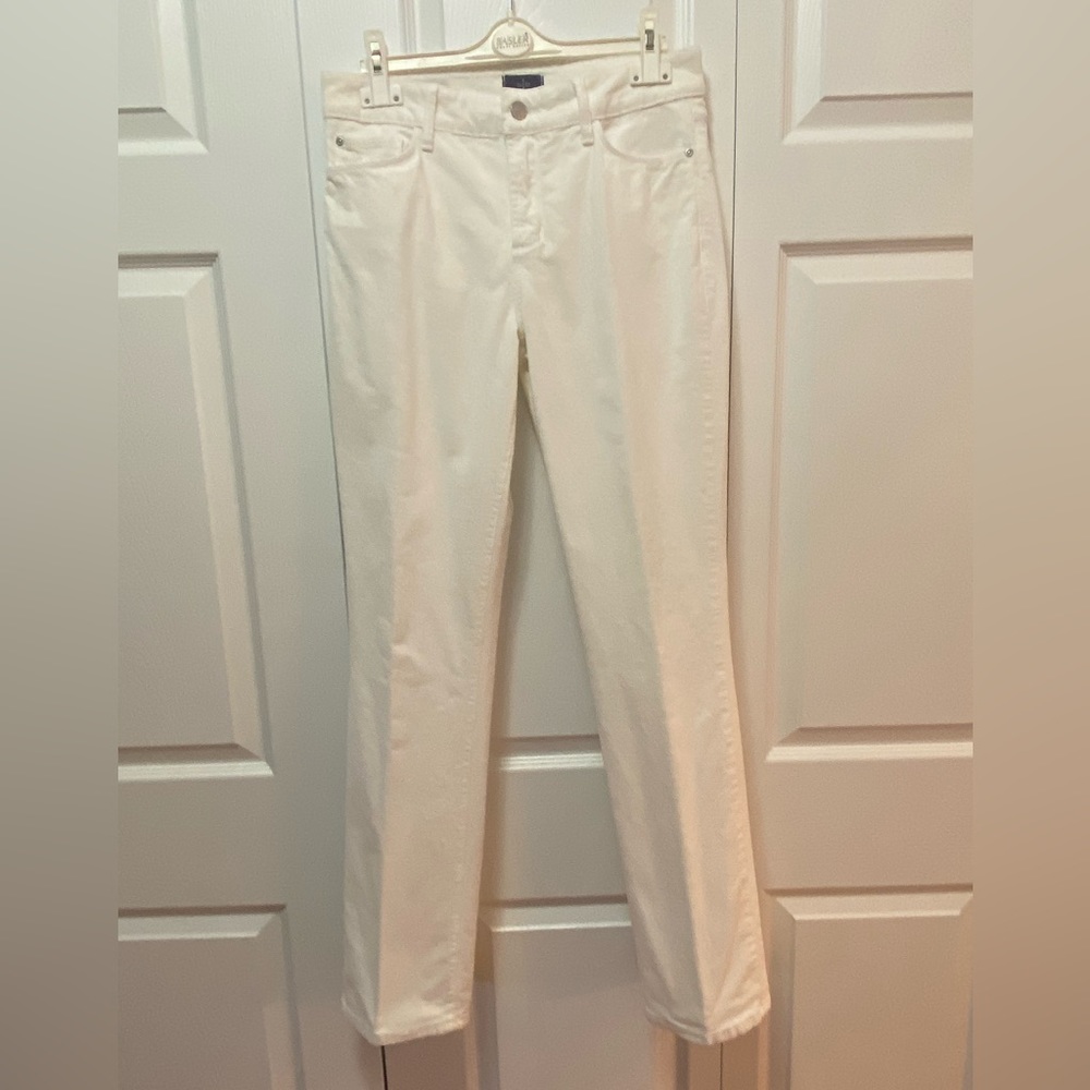 NYDJ Marilyn Straight White/CreamColor Corduroy Jean Size 8